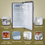 LG 185 L 3 Star Direct-Cool Single Door Refrigerator | GL-B201ABPD | Blue Plumeria