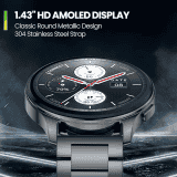 Amazfit Huami Pop 3R Metal Strap Smart Watch | Metallic Sliver