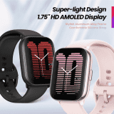 Amazfit Active Smart Watch with AI Fitness Exercise Coach | 14 Day Battery | 1.75" AMOLED Display & Alexa Enabled | Midnight Black