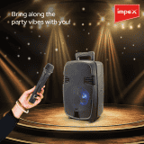 Impex Portable Speaker TS 2020 With Wireless Mic | Black