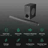 boAt Aavante Bar Aura Bluetooth Soundbar with Remote | 160W | 2.1 Channel | Black