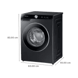 Samsung Fully Automatic Front Load Washing Machine | 8 kg | 5 Star | Black | WW80T604DLB1TL