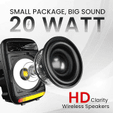 Portronics | Melomix | 20W  | Portable Bluetooth Speaker  | Karaoke Mic | RGB Light Modes | Black