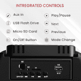 Portronics | Melomix | 20W  | Portable Bluetooth Speaker  | Karaoke Mic | RGB Light Modes | Black
