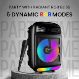 Portronics | Melomix | 20W  | Portable Bluetooth Speaker  | Karaoke Mic | RGB Light Modes | Black