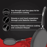 Preethi Dura Collection Non Stick Tawa | Gas & Induction Compatible | 26 cm | Chilly Red