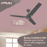 BAJAJ Classico pro Ceiling Fan | 1S | 1200 MM | 3 Blade