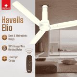 Havells Elio BLDC High Air Ceiling Fan | 1200 mm | Remote Controlled | 5 Star | Bianco