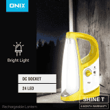 Onix | Shine-T |  Rechargeble Led |  Lantern Emergency Light | Yellow
