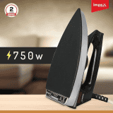 Impex | Dry Iron Box | 750 W  | Temparature adjustments | Shock Proof | Black