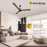 Atomberg Renesa + Ceiling Fan | 1200 mm | BLDC Ceiling Fan with Remote Control & LED Indicators | Earth Brown