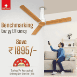 Havells Elio Prime Ceiling Fan | Bldc | Remote Controlled | 5 stars | Pinewood Pearl White