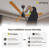 Atomberg Studio+ High Air Ceiling Fan With Remote | 1200mm | LED | Marble White