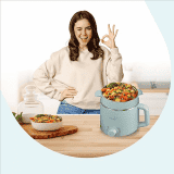 Pigeon |  Swift Multi-Cook | 1.5L |  Double Layered Stainless Steel Steamer With Glass Lid  Cook Kettle | Blue