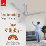 Havells Elio Bldc High Air Ceiling Fan | 1200Mm | 5 stars | Remote Controlled | Grey