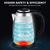 MR. BRAND | Stainless Steel Electric Kettle | Auto Shut Off  | Multipurpose Extra Large Cattle | 1.5 Liter | Black