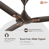 Orient | Electric Jazz Trendz  | Durable Copper Motor | 3 Blade  | 1200 mm | Ceiling Fan  | Metallic Bronze Copper  Orange