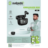 Salpido Ear Waves S02 Bluetooth True Wireless Ear Buds with Mic | Wireless 5.3 | Touch Control | Superior Sterio Sound | Black