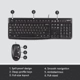 Logitech | Wired USB Keyboard and Mouse | Black | MK120
