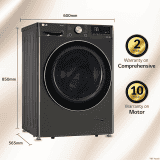 LG |  FHD1107STB | 11 kg Wash | 7 kg Dryer | 5 Star | Fully Automatic Front Load Washer Dryer Combo | Black