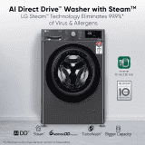 LG | FHP1209Z5M |9 Kg | 5 Star | Wi-Fi |  Fully-Automatic Front Load Washing Machine | Middle Black