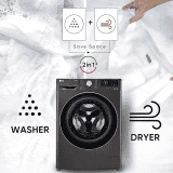 LG |  FHD1107STB | 11 kg Wash | 7 kg Dryer | 5 Star | Fully Automatic Front Load Washer Dryer Combo | Black