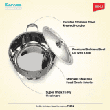 IMPEX | Serene | 24 cm |  6.8 L | Triply Sauce Pan  | Stainless Steel | Induction Bottom