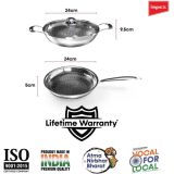IMPEX | Serene |Triply |  2Pcs | stainless steel kadai  Cookware Set | Induction Bottom
