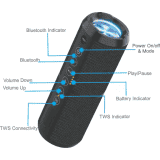 PORTRONICS BREEZE II | PORTABLE BLUETOOTH SPEAKER | BLACK