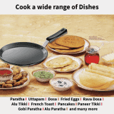 Hawkins Non Stick Flat Tawa | NFT30P | 30 cm | Plastic Handle