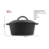 Mr. Butler | Natural Cookware Pre-Seasoned Cast Iron Dutch Oven Pot with Lid | 10 inch |  5 L | Cast Iron