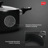 IMPEX | Royal Granite | 5 Layer | 3 Pcs | Non-Stick Coated Cookware Set  | Aluminium
