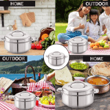 Cello | Maxima |  2300ml | Stainless Steel | Double Walled Casserole | Silver