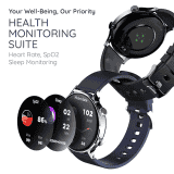 Pebble Vast | PFB207 | Amoled Display Always On Display BT Calling | MIDNIGHT GOLD
