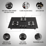 FABER | IMPERIA PLUS |   3 Burners | 783 BRB CI BK  Glass Automatic Hob