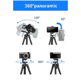 Jmary KP-2205 Aluminum Tripod 134CM | 4-Section Aluminum Legs | Universal Lightweight Tripod with Mobile Phone Holder Mount