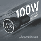 Promate PowerDrive-120 | 120W RapidCharge Car Charger with Dual Power Delivery and Quick Charge Ports