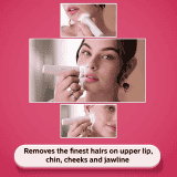 Philips Facial Hair Remover | Wide Hypoallergenic Head for Gentle Experience at Home | Full Circle LED Light | BRR454/00