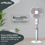 Bajaj ROBUSTO Pedestal Fan | 400 mm | Lavender White