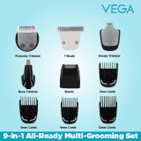 VEGA Men 9-in-1 Multi-Grooming Set with Beard/Hair Trimmer | Nose Trimmer & Body Groomer And Shaver | VHTH 21
