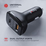 boAt Dual QC PD Port Rapid Car Charger | Type C Cable | Black