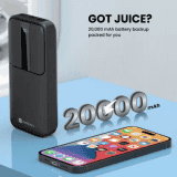 Portronics Power Bank | 20000 mAh | 22.5 W | Lithium Polymer | Black