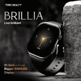 Fire Boltt Brillia Smartwatch | 51.3mm  | Largest Amoled | Bluetooth |  Champagne
