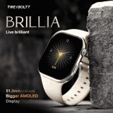 Fire Boltt Brillia Smartwatch | 51.3mm  | Largest Amoled | Bluetooth | Starlight