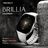 Fire-Boltt Brillia Bluetooth Smartwatch | 51.3 mm | Largest Amoled | Silver