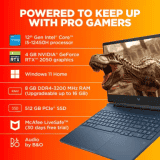 HP Victus | Intel Core i5 | 12th Gen 12450H - 8 GB |512 GB SSD | 4 GB Graphics | NVIDIA GeForce RTX 2050 15fa1226TX | 15.6 inch | Performance Blue | 15-fa1226TX