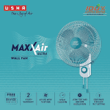 USHA Maxx Air Ultra 400 mm | 3 Blade | Wall Fan | Light Blue