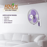 Usha Maxx Air High Speed Wall Fan | 400MM | Purple and White