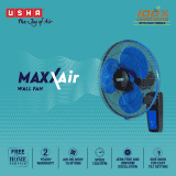 Usha Maxx Air Wall Fan | 400 mm | Blue & Black