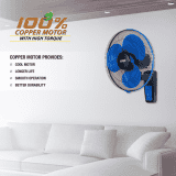 Usha Maxx Air Wall Fan | 400 mm | Blue & Black